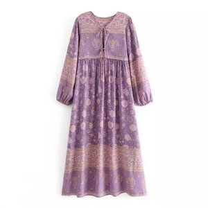 Purple Boho Gypsy Midi Dresses PRE-ORDER in sizes 8, 10 & 12